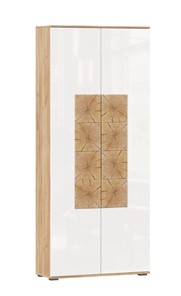 Шкаф двухстворчатый Фиджи с декоративными накладками 659.310, Дуб Золотой/Белый в Зеленодольске