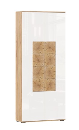 Шкаф двухстворчатый Фиджи с декоративными накладками 659.310, Дуб Золотой/Белый в Альметьевске - изображение