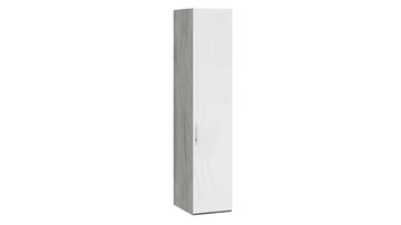 Шкаф одностворчатый Эмбер СМ-348.07.001 (Дуб Гамильтон/Белый глянец) в Альметьевске