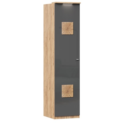 Шкаф одностворчатый с декор. накладками Фиджи 659.222, антрацит в Нижнекамске - изображение