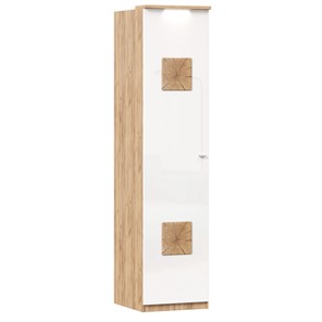 Шкаф одностворчатый с декор. накладками Фиджи 659.225, белый в Нижнекамске