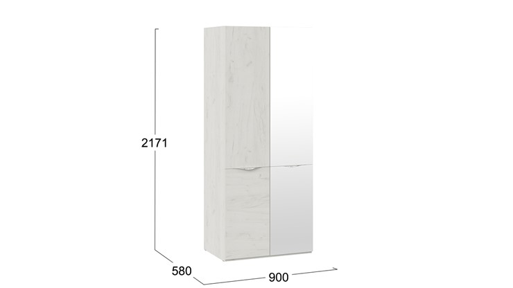 Шкаф распашной Либерти, Дуб крафт белый СМ-297.07.024 в Нижнекамске - изображение 4