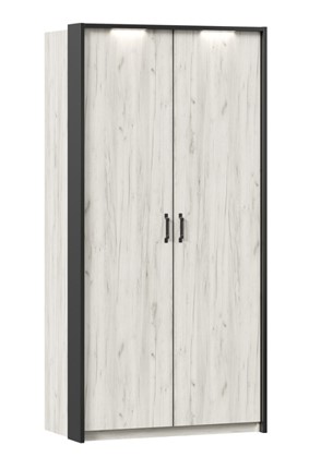 2-створчатый шкаф Техно с паспарту, Дуб крафт белый в Нижнекамске - изображение
