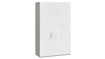 Шкаф для одежды Эмбер СМ-348.07.008 (Дуб Гамильтон/Белый глянец) в Набережных Челнах