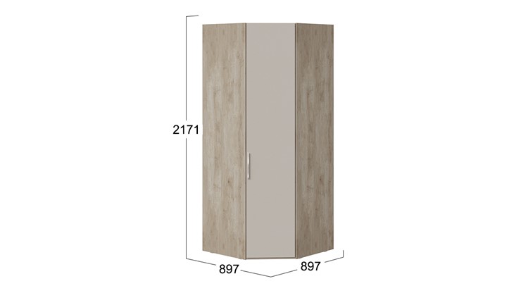 Шкаф для одежды Эмбер СМ-348.07.006 (Баттл Рок/Серый глянец) в Нижнекамске - изображение 1