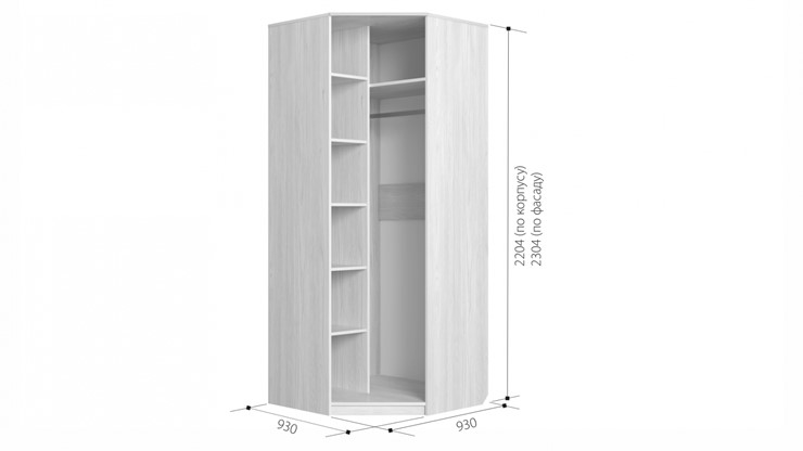 Распашной угловой шкаф Ева-10 в Альметьевске - изображение 1