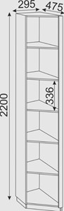 Угловой стеллаж Глэдис М25 (Шимо светлый/Белый текстурный) в Набережных Челнах - предосмотр 1