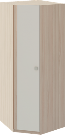 Распашной шкаф угловой Глэдис М21 (Шимо светлый/Белый текстурный) в Нижнекамске - изображение