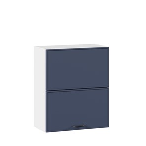 Шкаф навесной горизонтальный 600 комбинированный Индиго ЛД 298.970.000.125, Белый/Тёмно-синий в Нижнекамске - предосмотр