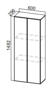 Кухонный пенал-надстройка Стайл, ПН600(912/296), МДФ в Набережных Челнах
