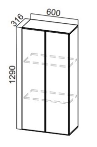 Кухонный пенал-надстройка Стайл, ПН600(720/316), МДФ в Набережных Челнах