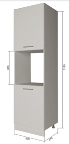 Кухонный шкаф-пенал П7 2, Серый/Антрацит в Нижнекамске