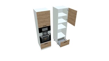 Кухонный шкаф-пенал Sanvut П7 3, Дуб крафт/Белый в Альметьевске