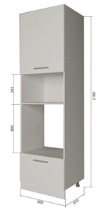 Кухонный шкаф-пенал П7 3, Сатин/Антрацит в Набережных Челнах