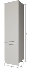 Кухонный шкаф-пенал П9 1, Белое гладкое Ламарти/Антрацит в Нижнекамске