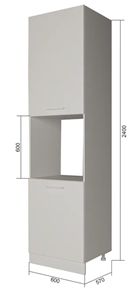 Кухонный шкаф-пенал П9 2, Белое гладкое Ламарти/Белый в Набережных Челнах