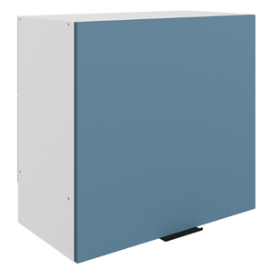 Навесной шкаф Стоун L600 Н566 (1 дв. гл.) (белый/изумруд софттач) в Альметьевске