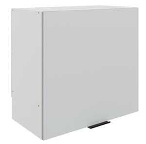 Шкаф навесной Стоун L600 Н566 (1 дв. гл.) (белый/лайт грей софттач) в Альметьевске