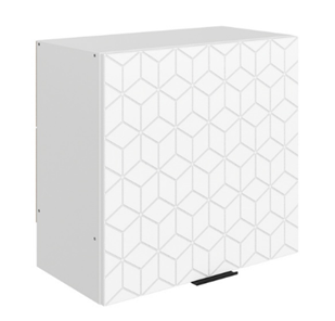 Шкаф на кухню Стоун L600 Н566 (1 дв. гл.) с фрезировкой (белый/джелато софттач) в Нижнекамске - предосмотр