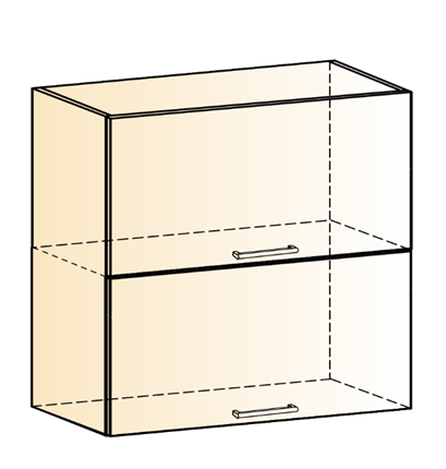 Шкаф навесной Яна L800 Н720 (2 дв. гл. гориз) в Альметьевске - изображение