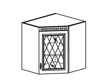 Шкаф на кухню Веста настенный угловой со вставкой из стекла 718*600*600 мм в Нижнекамске