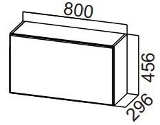 Шкаф кухонный настенный Стайл, ШГ800/456 горизонтальный, МДФ в Нижнекамске - предосмотр