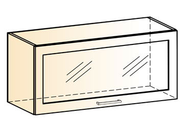 Шкаф навесной Яна L800 Н360 (1 дв. рам.) в Альметьевске