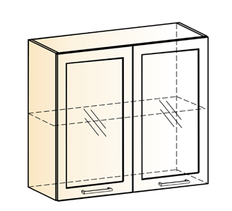 Шкаф навесной Яна L800 Н720 (2 дв. рам.) в Альметьевске - предосмотр