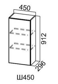 Навесной шкаф Модус, Ш450/912, фасад "галифакс табак" в Нижнекамске - предосмотр