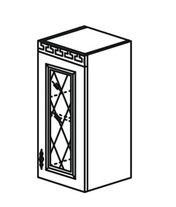 Шкаф кухонный Веста настенный однодверный с полкой со вставкой из стекла 718*300*323мм в Нижнекамске