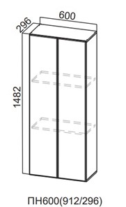 Настенный шкаф-пенал Модерн New, ПН600(720/296), МДФ в Набережных Челнах