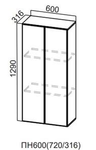 Настенный шкаф-пенал Модерн New, ПН600(720/316), МДФ в Набережных Челнах