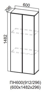 Настенный шкаф-пенал Вельвет, ПН600(912/296) в Набережных Челнах