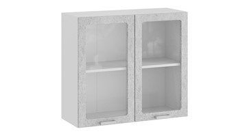 Навесной кухонный шкаф Гранита 1В8С (Белый/Бетон снежный) в Набережных Челнах - предосмотр