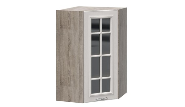 Кухонный угловой шкаф Сабрина c углом 45° со стеклом ВУ45_96-(40)_1ДРс в Нижнекамске - изображение