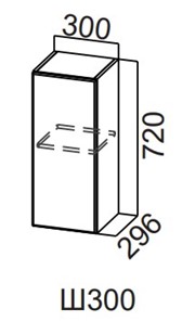 Распашной кухонный шкаф Модерн New, Ш300/720, МДФ в Альметьевске - предосмотр