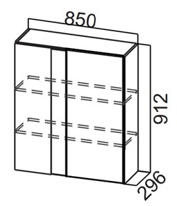 Угловой кухонный шкаф Стайл, Ш850у/912, МДФ в Нижнекамске