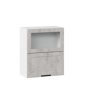Кухонный шкаф 600 горизонтальный с 2 складными дверями Джамис ЛД 296.970.000.041, Белый/Белый камень в Альметьевске