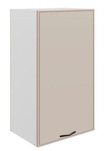 Шкаф настенный Монако L450 Н900 (1 дв. гл.), белый/фрапучино матовый в Нижнекамске