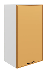 Навесной кухонный шкаф Монако L450 Н900 (1 дв. гл.), белый/охра матовый в Нижнекамске