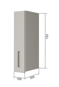 Кухонный шкаф В7 15, МДФ Черный матовый/Белый в Нижнекамске