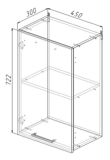 Кухонный навесной шкаф В7 45, Антрацит/Антрацит в Альметьевске - изображение 1
