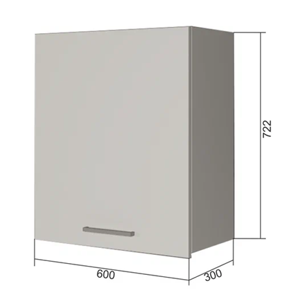 Навесной шкаф В7 60, Бетон пайн/Белый в Нижнекамске - изображение