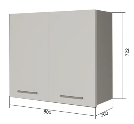 Кухонный навесной шкаф В7 80, Бетон пайн/Белый в Нижнекамске - изображение