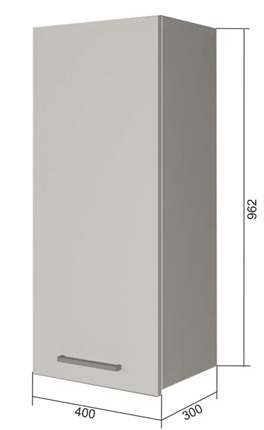 Навесной шкаф В9 40, Сатин/Белый в Нижнекамске - изображение