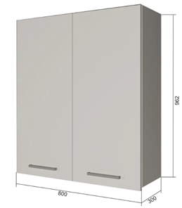 Кухонный навесной шкаф В9 80, Бетон пайн/Антрацит в Нижнекамске