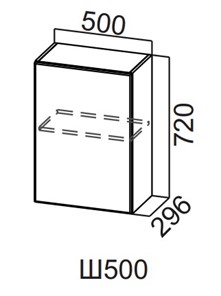 Настенный шкаф Вельвет Ш500/720 в Набережных Челнах
