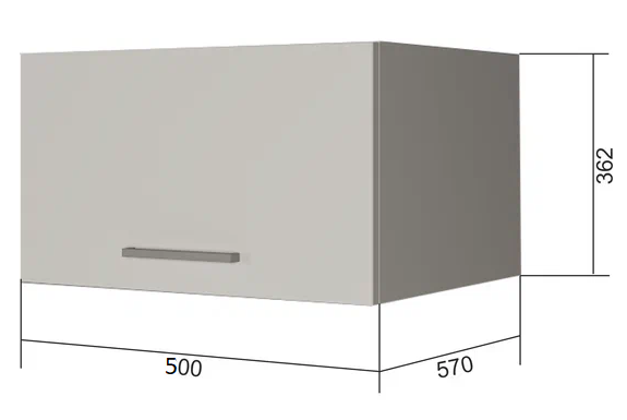 Навесной шкаф ВГ50Г, Белое гладкое Ламарти/Белый в Нижнекамске - изображение
