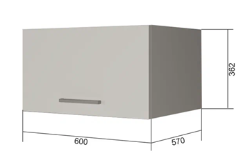 Шкаф кухонный ВГ60Г, Белое гладкое Ламарти/Антрацит в Набережных Челнах