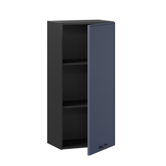 Навесной шкаф высокий 450 Индиго ЛД 298.430.000.153, Чёрный/Тёмно-синий в Альметьевске - изображение 1